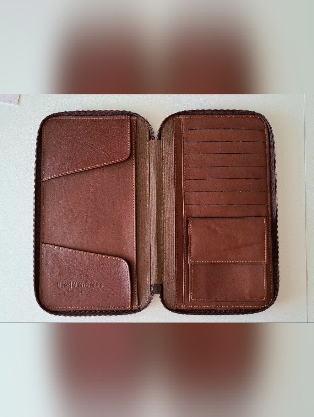 Vintage Booz Allen Classic Leather Travel Organizer and Wallet